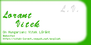 lorant vitek business card